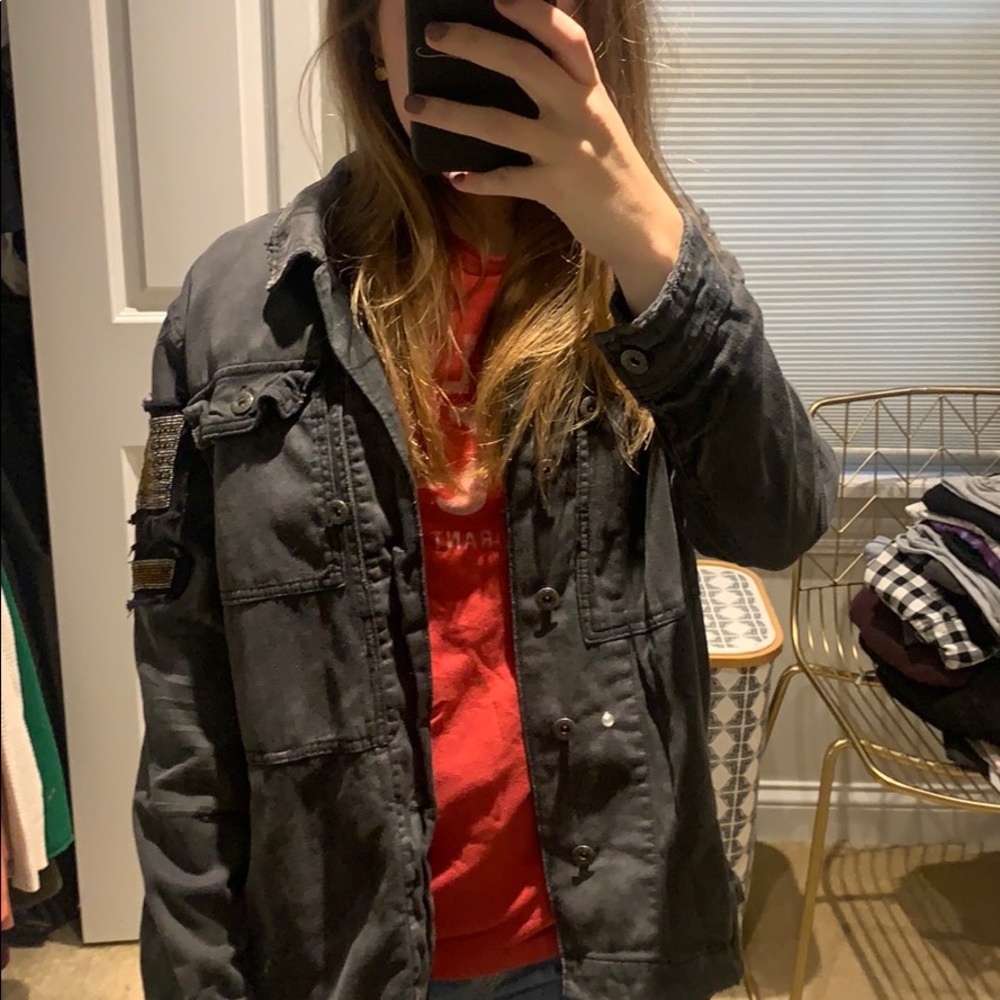 Free people Black denim jacket